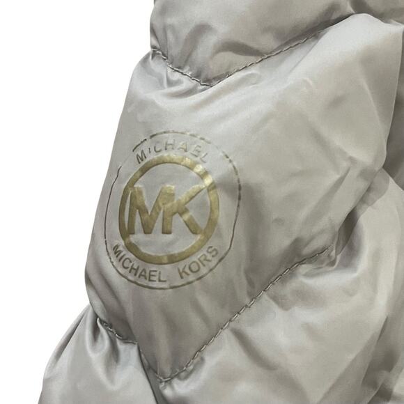 Michael Kors Women Tan Medium Lightweight Diamond Quilted Hooded Down Fill Coat - Picture 7 of 9